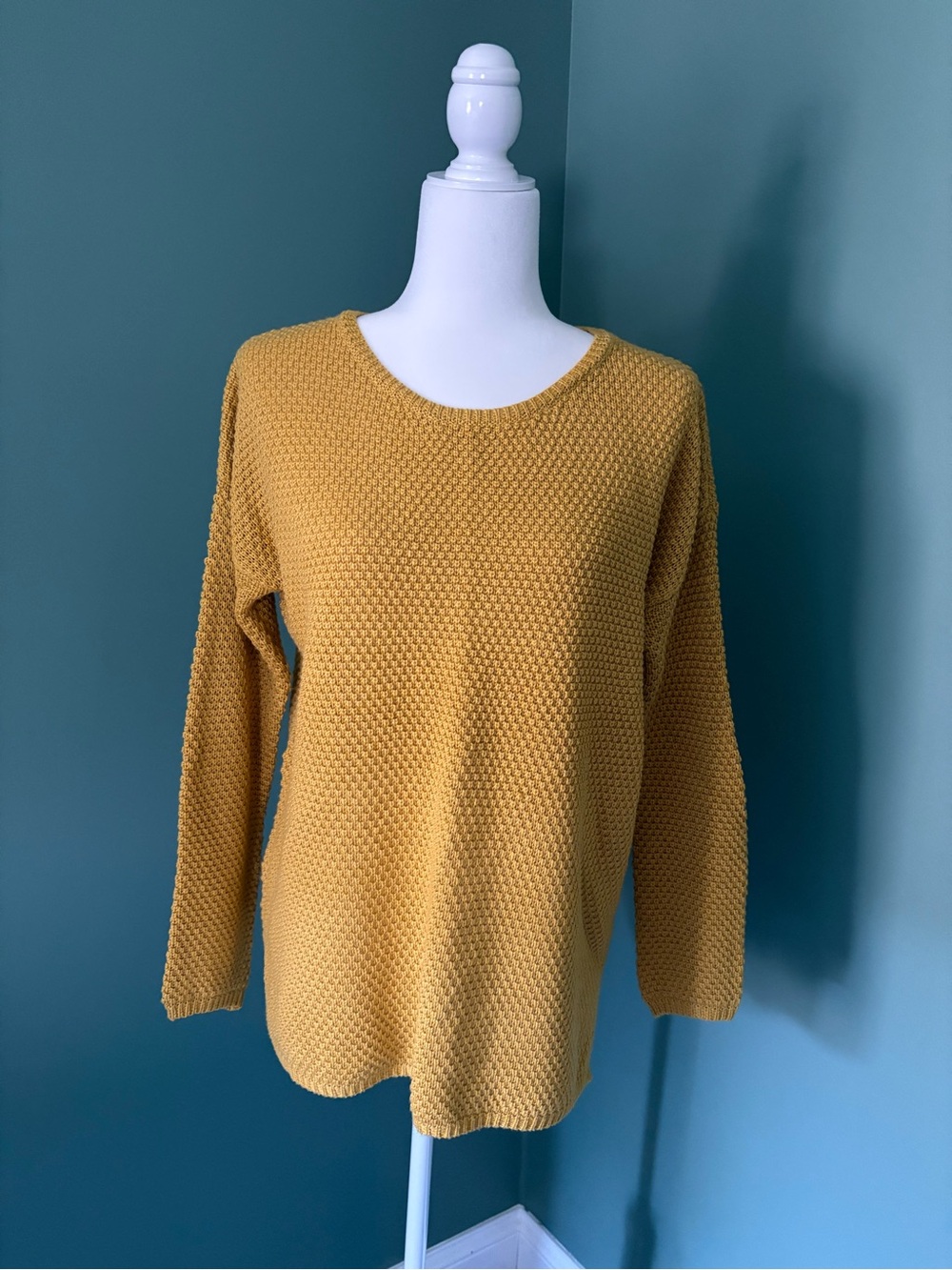 Workshop Republic Clothing Mustard Crewneck Waffle Knit Sweater